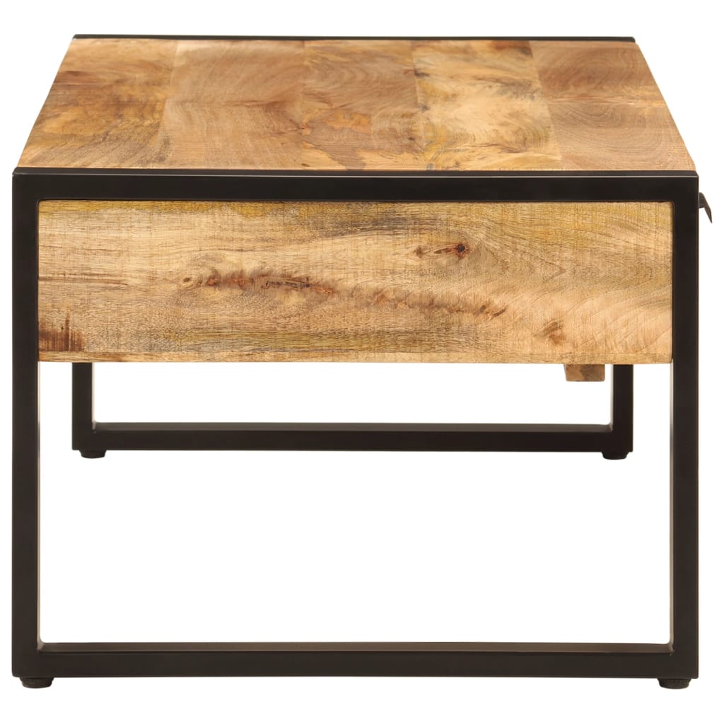 Table basse 100x54x40 cm bois de manguier solide et fer - XIOS