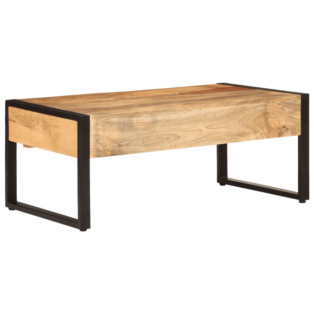 Table basse 100x54x40 cm bois de manguier solide et fer - XIOS