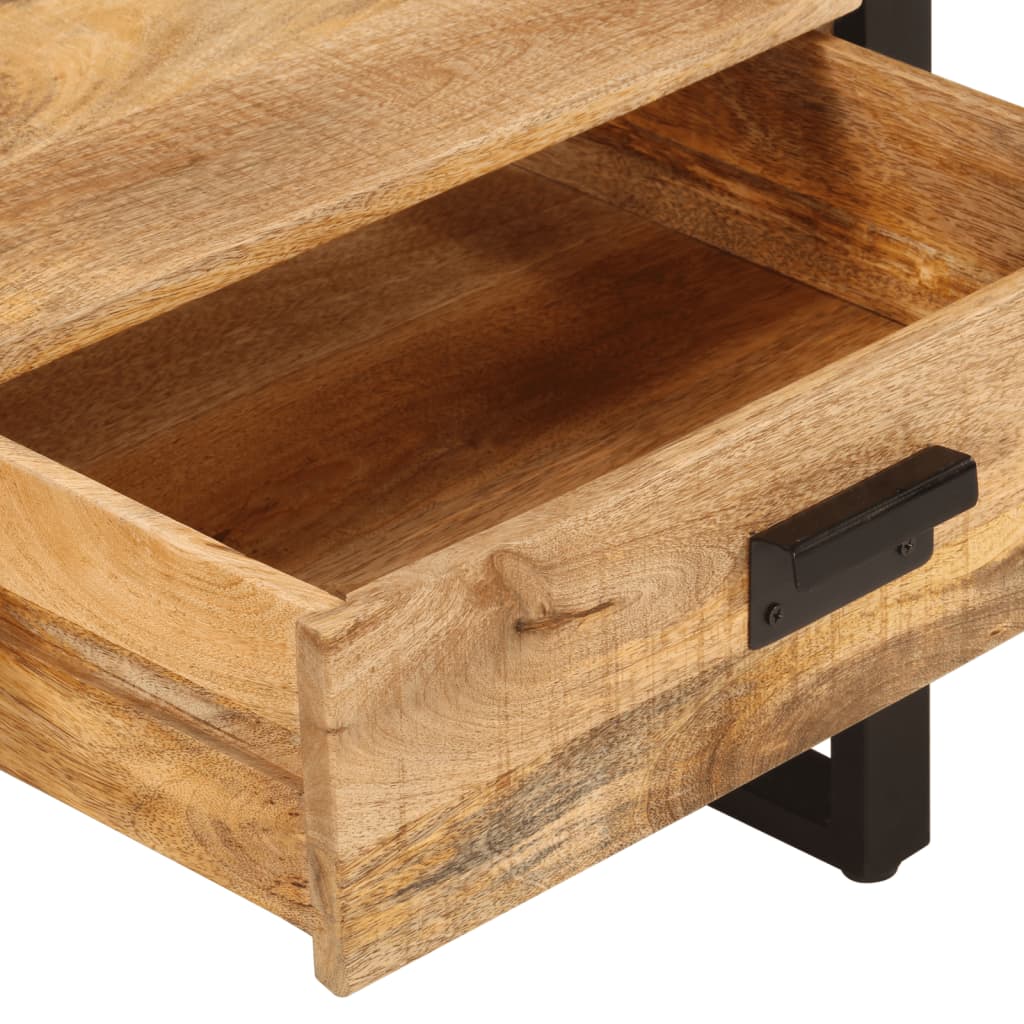 Table basse 100x54x40 cm bois de manguier solide et fer - XIOS