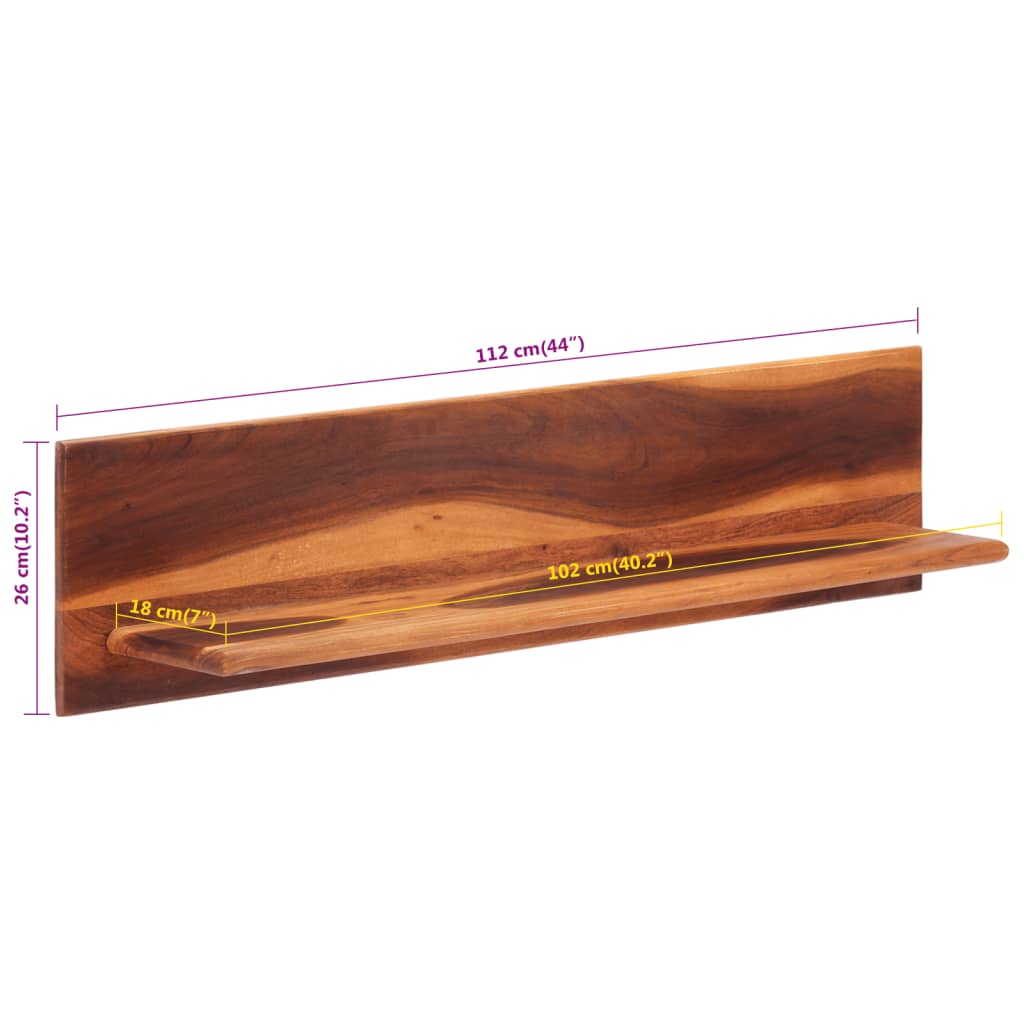 Étagères murales 2 pcs 112x20x26 cm bois massif d'acacia - XIOS