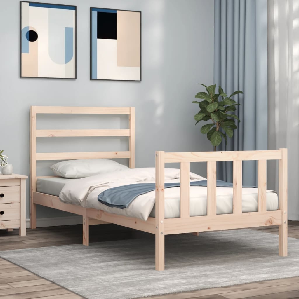 Cadre de lit sans matelas 90x190 cm bois de pin massif - XIOS