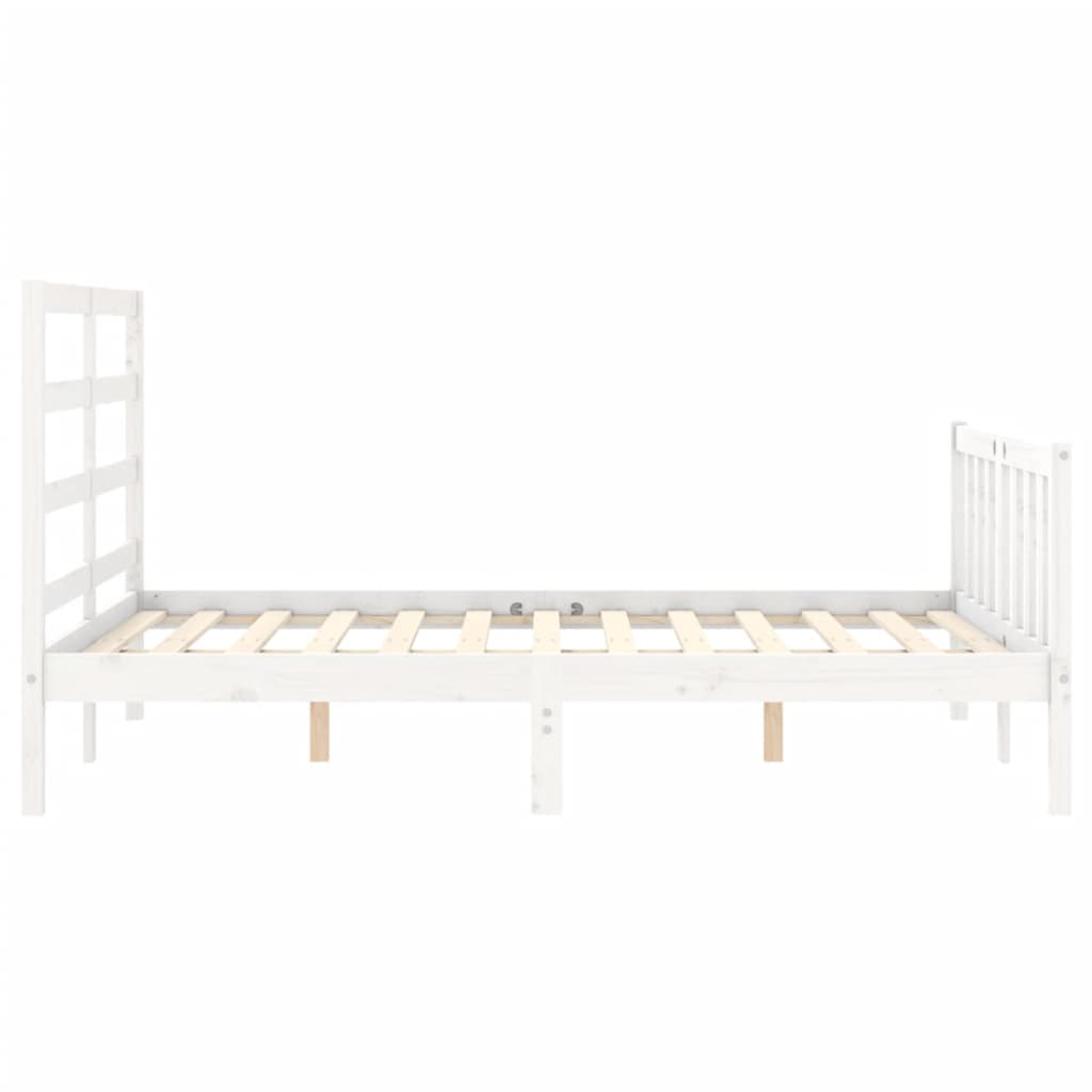 Cadre de lit sans matelas blanc bois de pin massif - XIOS