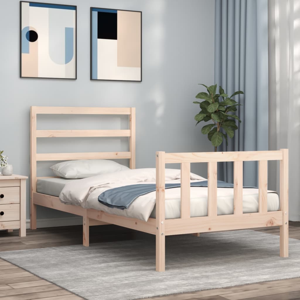 Cadre de lit sans matelas 90x200 cm bois de pin massif - XIOS