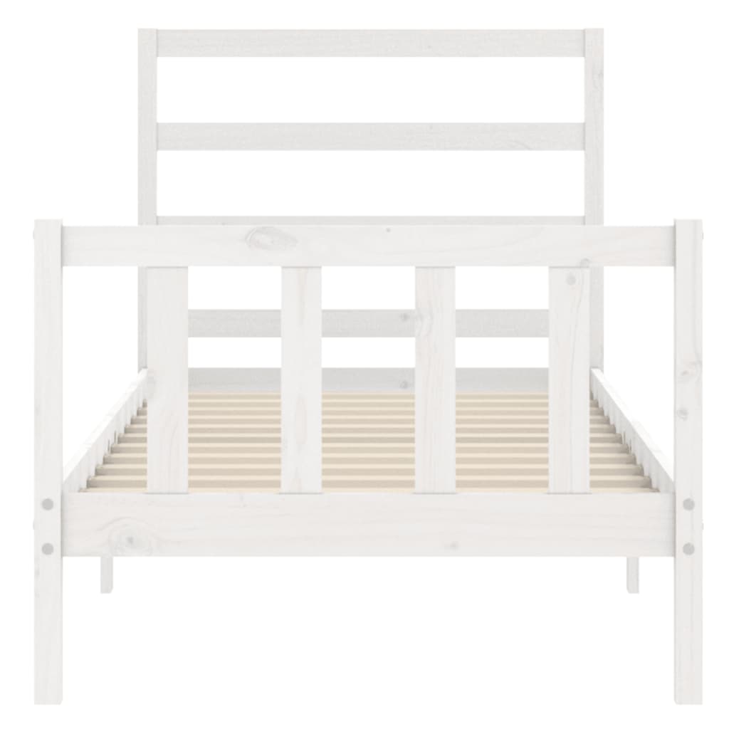 Cadre de lit sans matelas blanc 90x200 cm bois de pin massif - XIOS