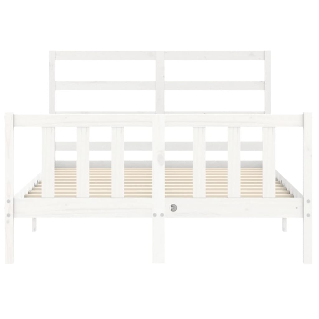 Cadre de lit sans matelas blanc 120x200 cm bois de pin massif - XIOS