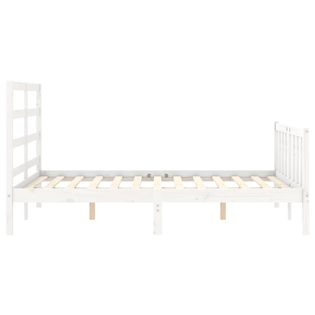 Cadre de lit sans matelas blanc 120x200 cm bois de pin massif - XIOS
