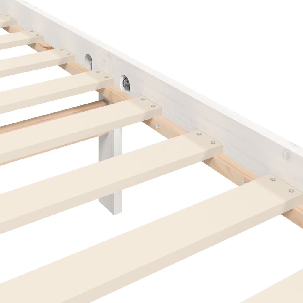 Cadre de lit sans matelas blanc 120x200 cm bois de pin massif - XIOS