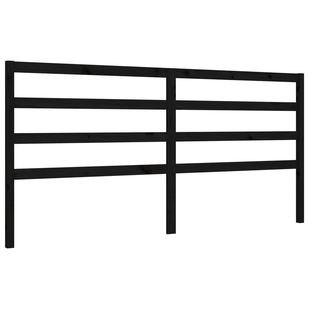 Cadre de lit sans matelas noir 200x200 cm bois massif de pin - XIOS