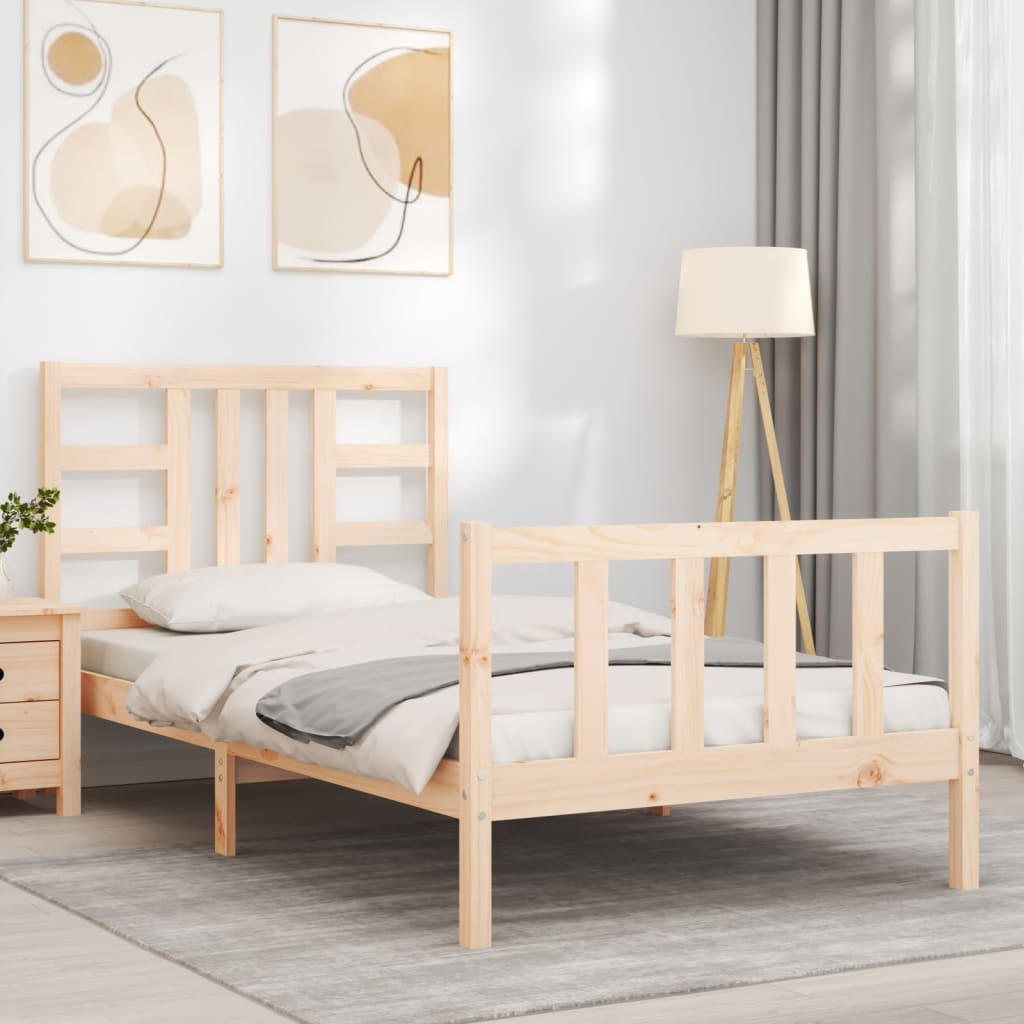 Cadre de lit sans matelas 90x190 cm bois de pin massif - XIOS