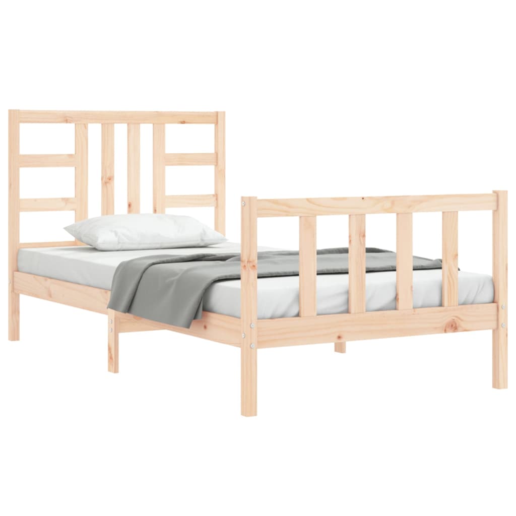 Cadre de lit sans matelas 90x190 cm bois de pin massif - XIOS