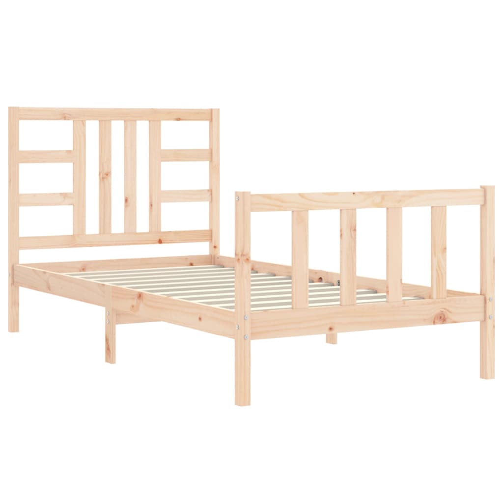 Cadre de lit sans matelas 90x190 cm bois de pin massif - XIOS