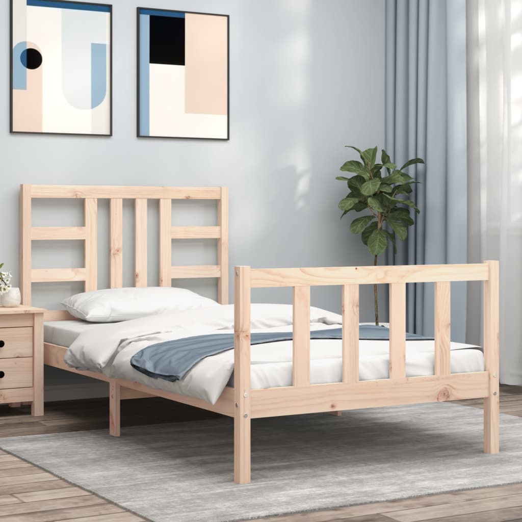 Cadre de lit sans matelas 90x190 cm bois de pin massif - XIOS