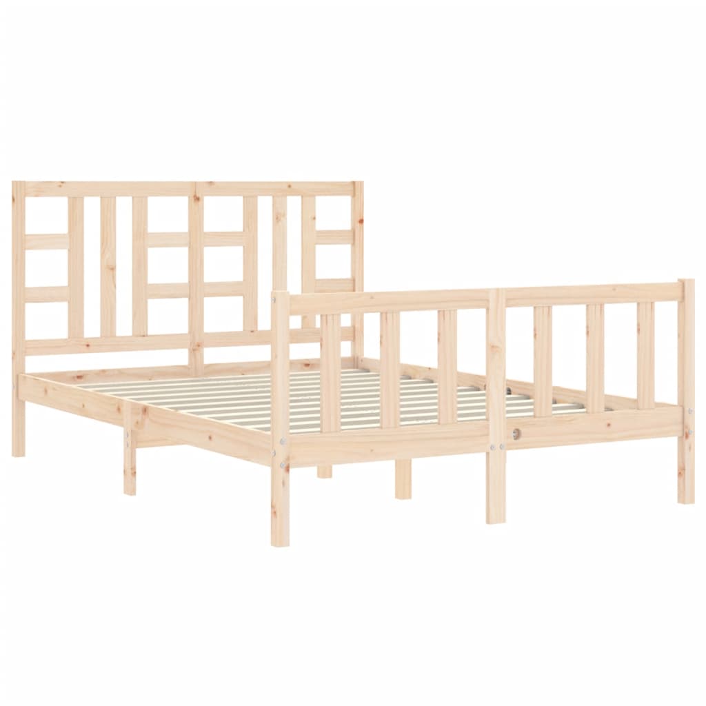 Cadre de lit sans matelas 140x190 cm bois de pin massif - XIOS