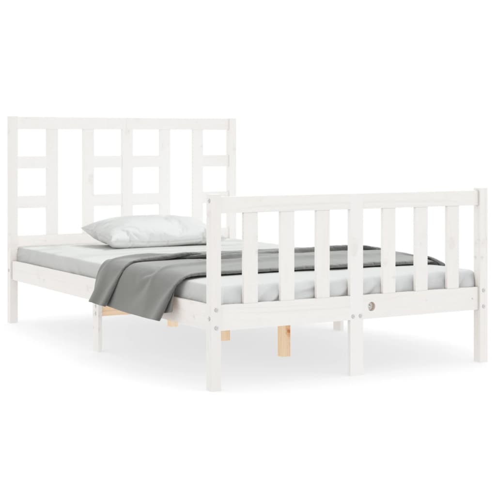 Cadre de lit sans matelas blanc 120x200 cm bois de pin massif - XIOS