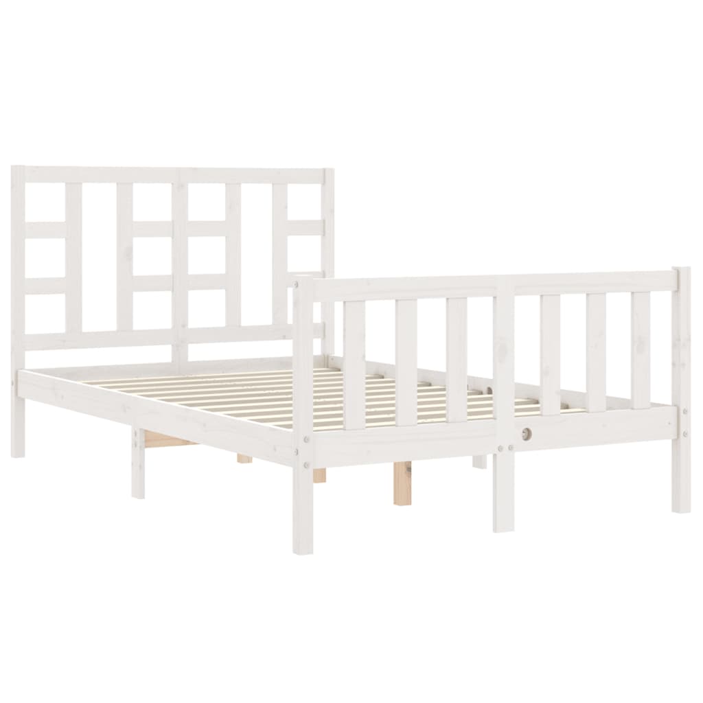 Cadre de lit sans matelas blanc 120x200 cm bois de pin massif - XIOS