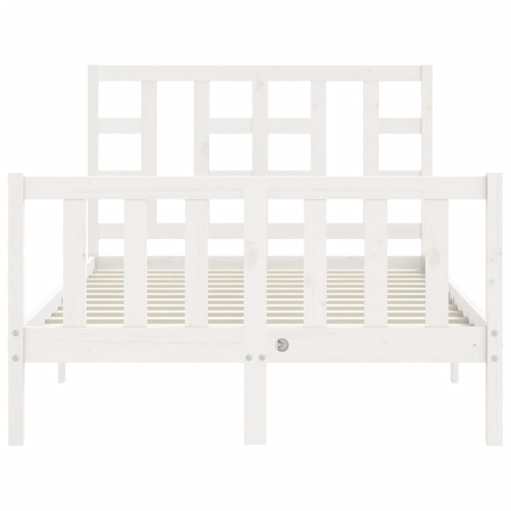 Cadre de lit sans matelas blanc 120x200 cm bois de pin massif - XIOS