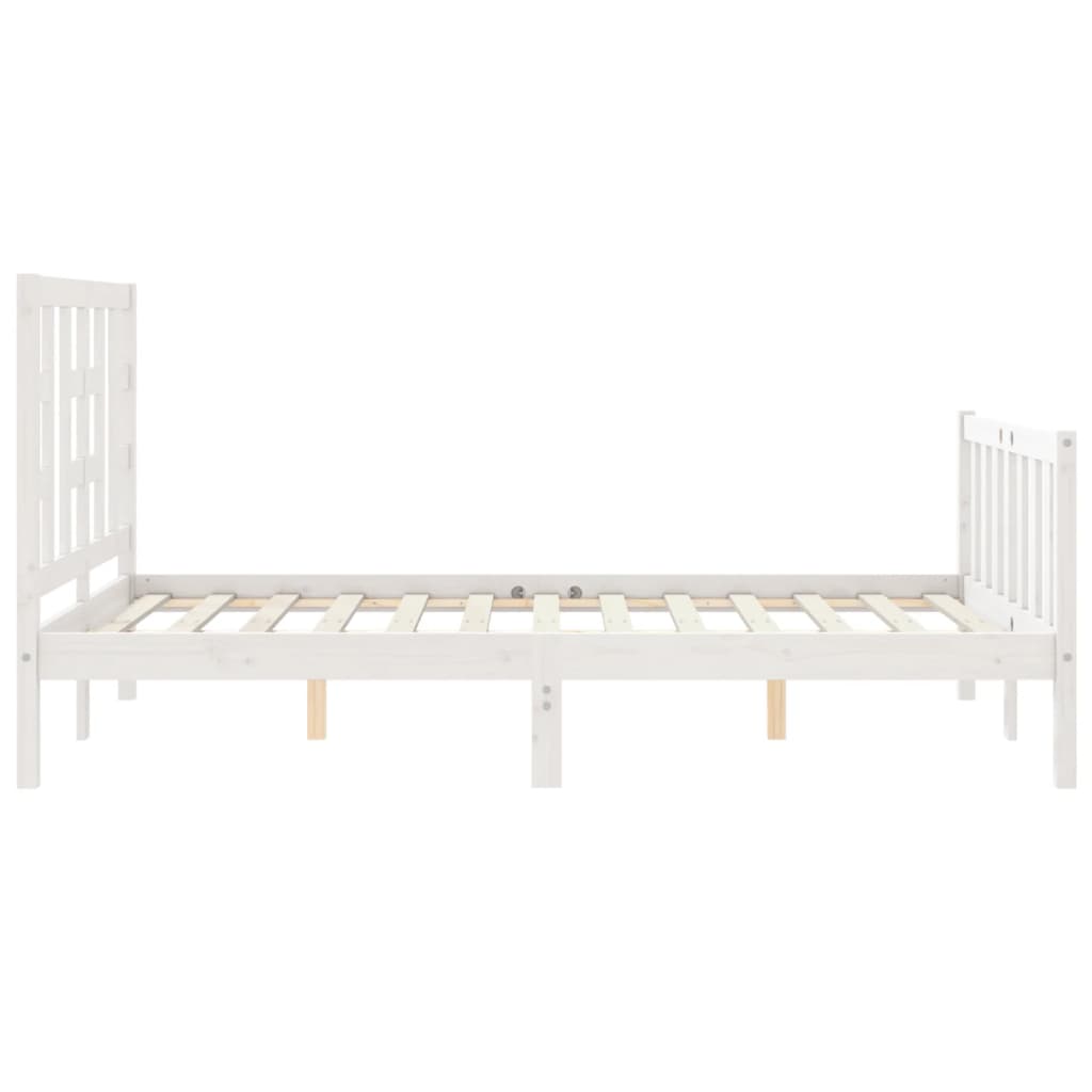 Cadre de lit sans matelas blanc 120x200 cm bois de pin massif - XIOS