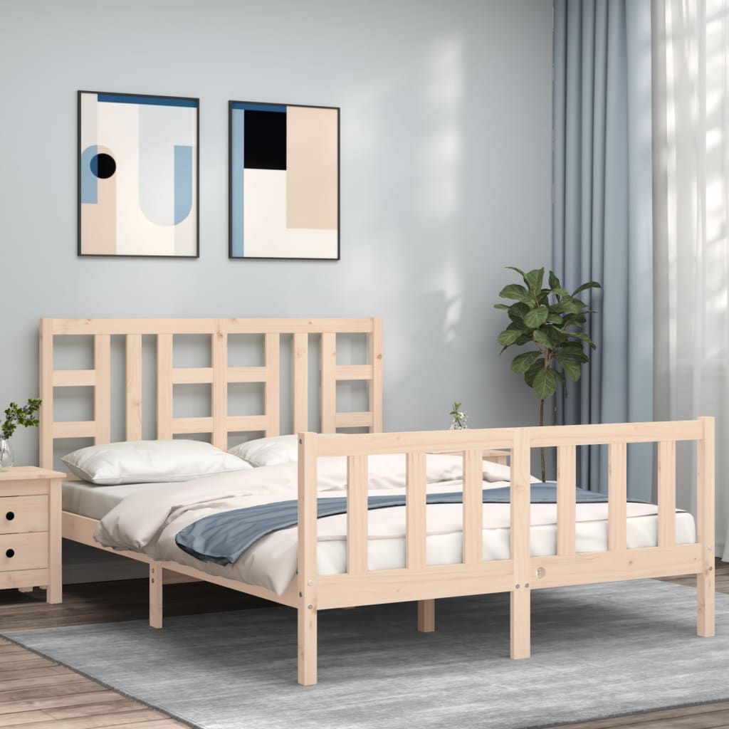 Cadre de lit sans matelas 140x200 cm bois massif de pin - XIOS