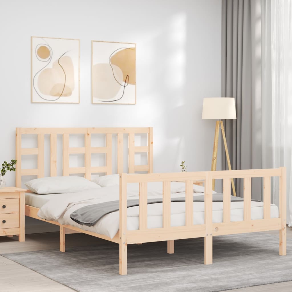Cadre de lit sans matelas 160x200 cm bois massif de pin - XIOS