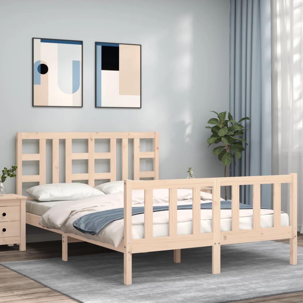 Cadre de lit sans matelas 160x200 cm bois massif de pin - XIOS