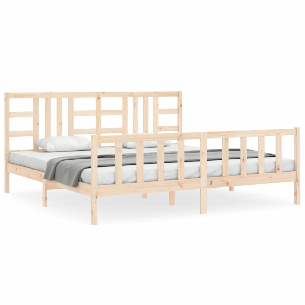 Cadre de lit sans matelas 200x200 cm bois massif de pin - XIOS