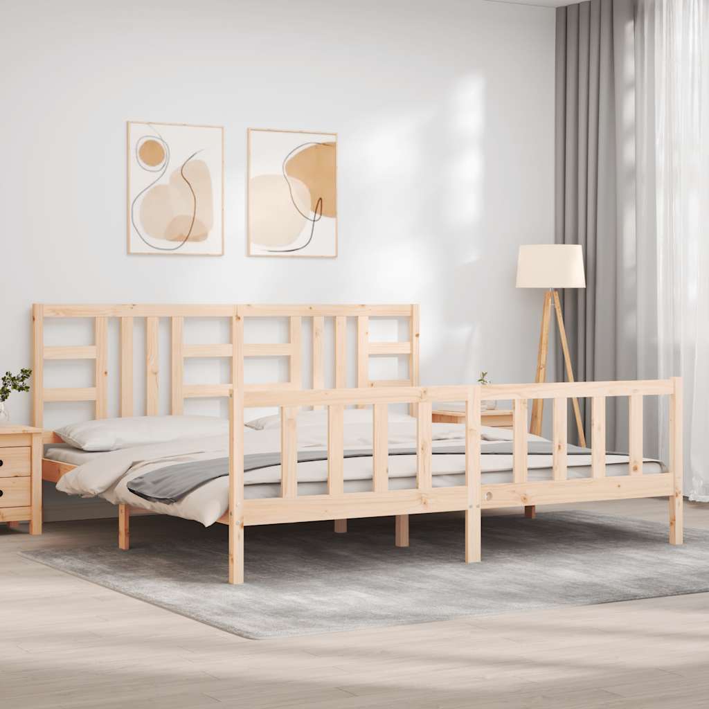 Cadre de lit sans matelas 200x200 cm bois massif de pin - XIOS