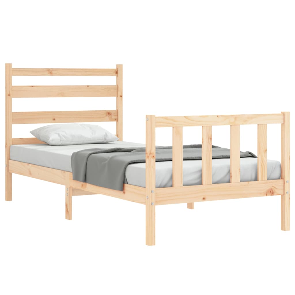 Cadre de lit sans matelas 90x190 cm bois de pin massif - XIOS