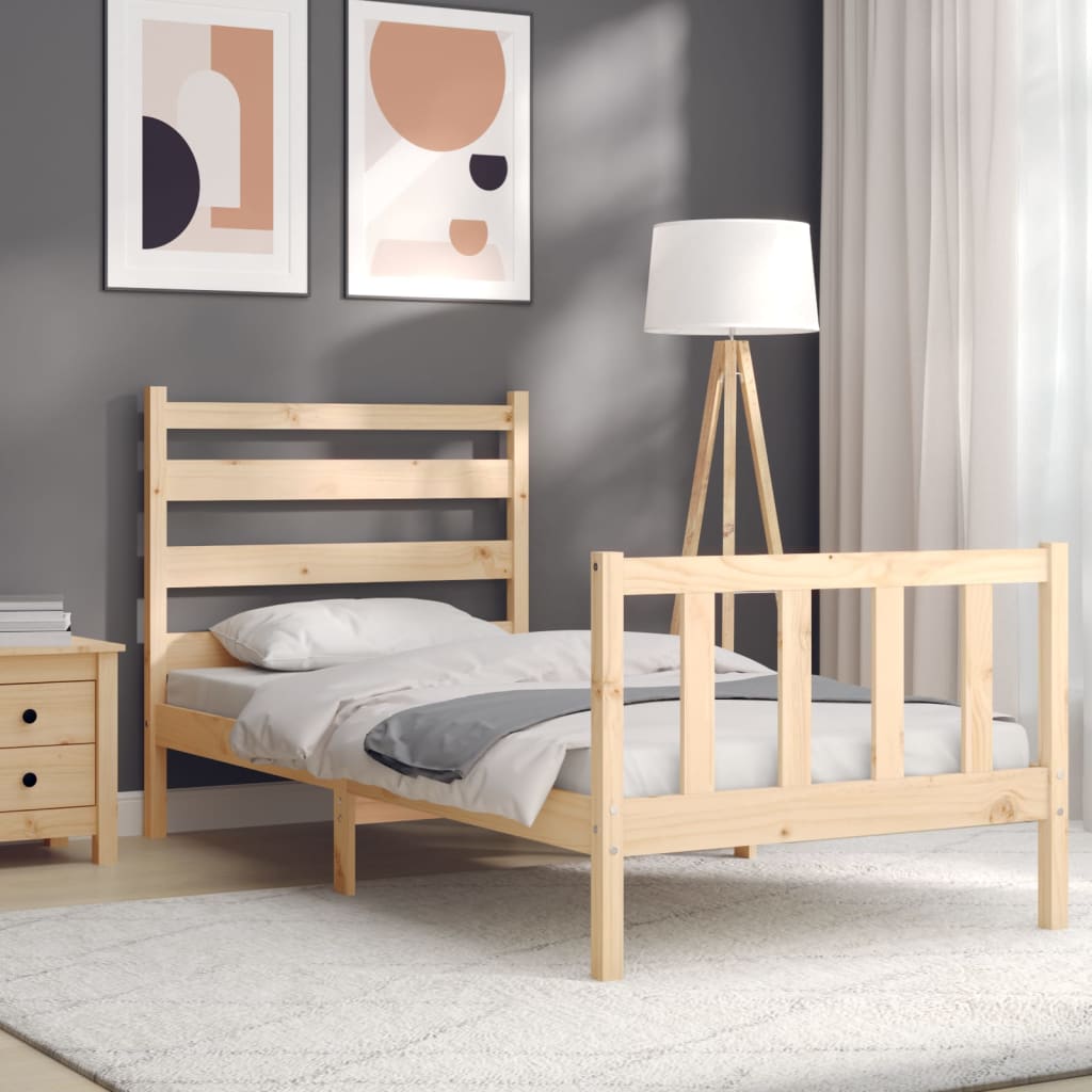Cadre de lit sans matelas 90x190 cm bois de pin massif - XIOS