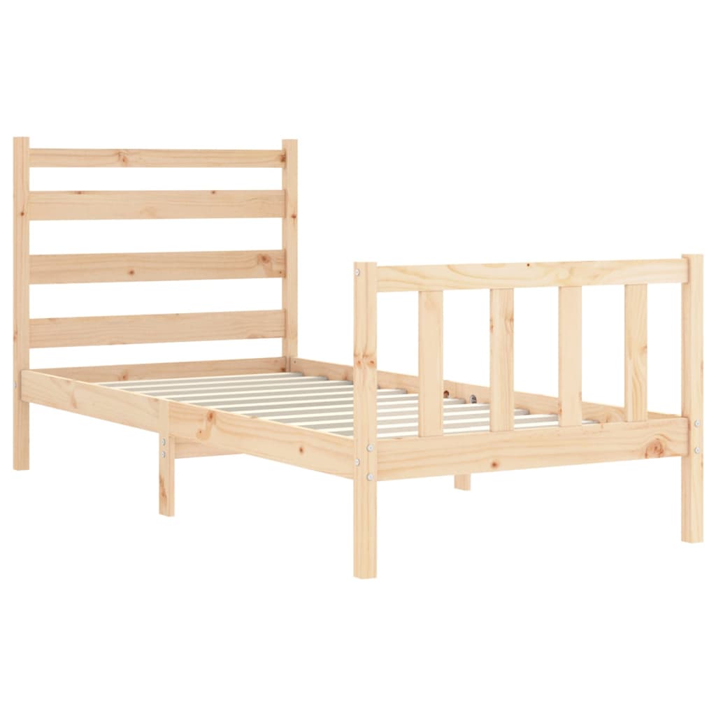 Cadre de lit sans matelas 90x190 cm bois de pin massif - XIOS