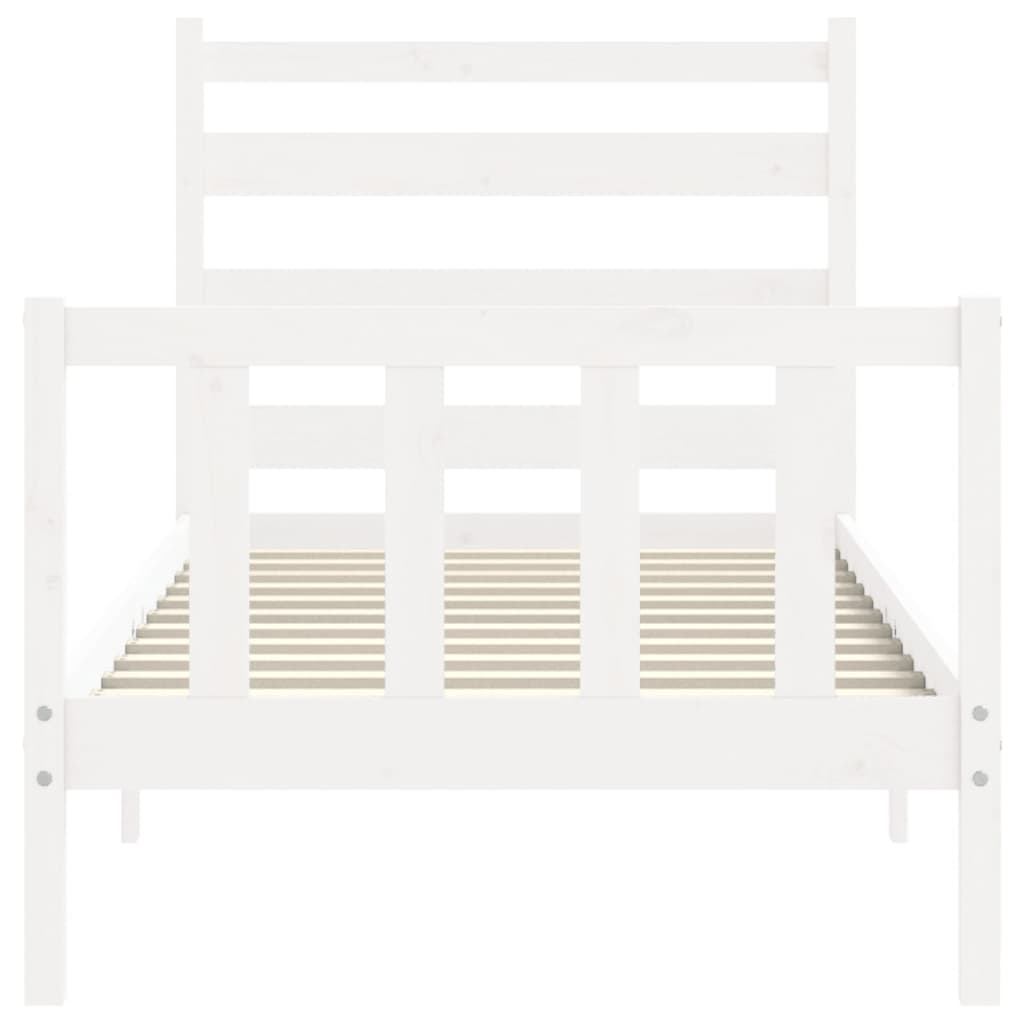 Cadre de lit sans matelas blanc 100x200 cm bois de pin massif - XIOS