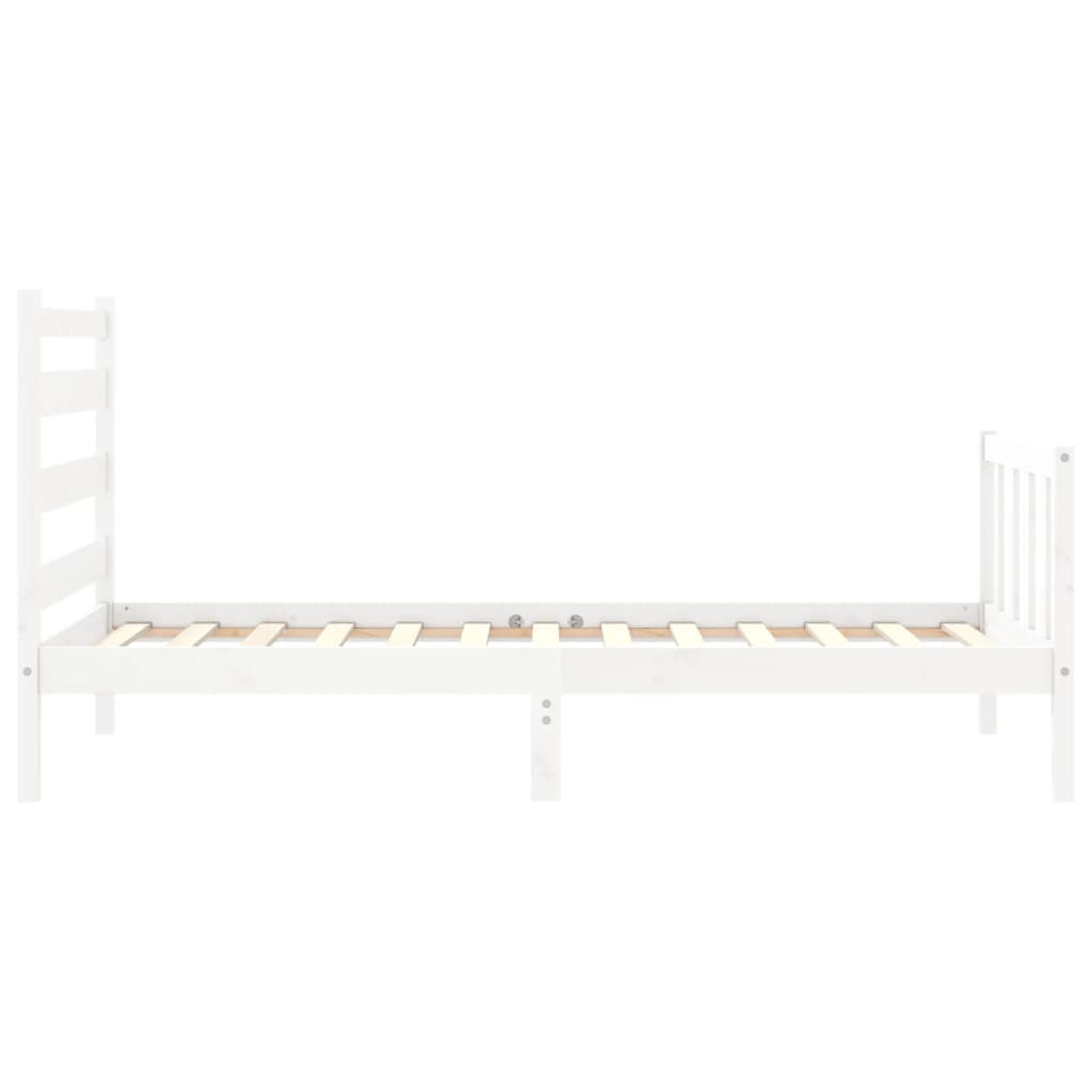 Cadre de lit sans matelas blanc 100x200 cm bois de pin massif - XIOS