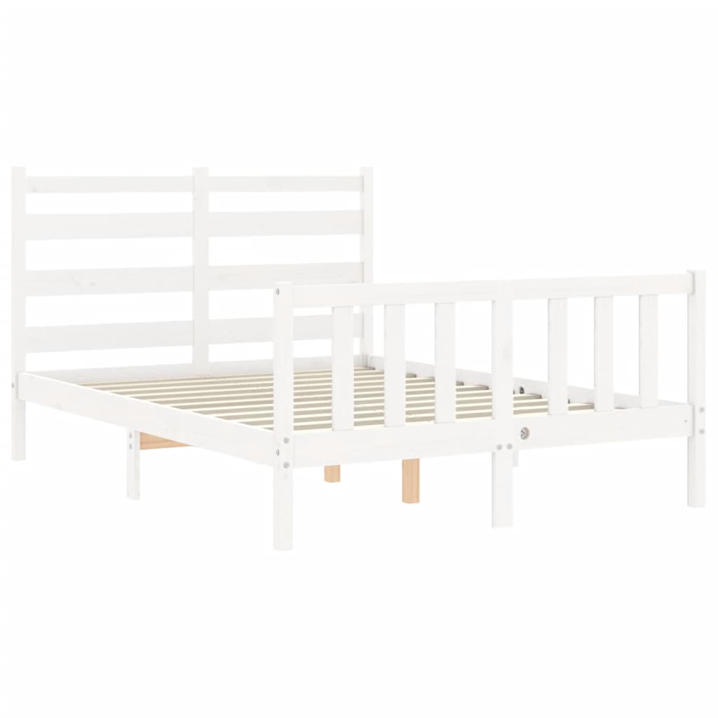 Cadre de lit sans matelas blanc 120x200 cm bois de pin massif - XIOS