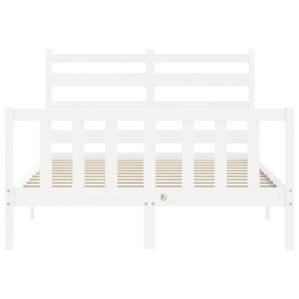 Cadre de lit sans matelas blanc 120x200 cm bois de pin massif - XIOS