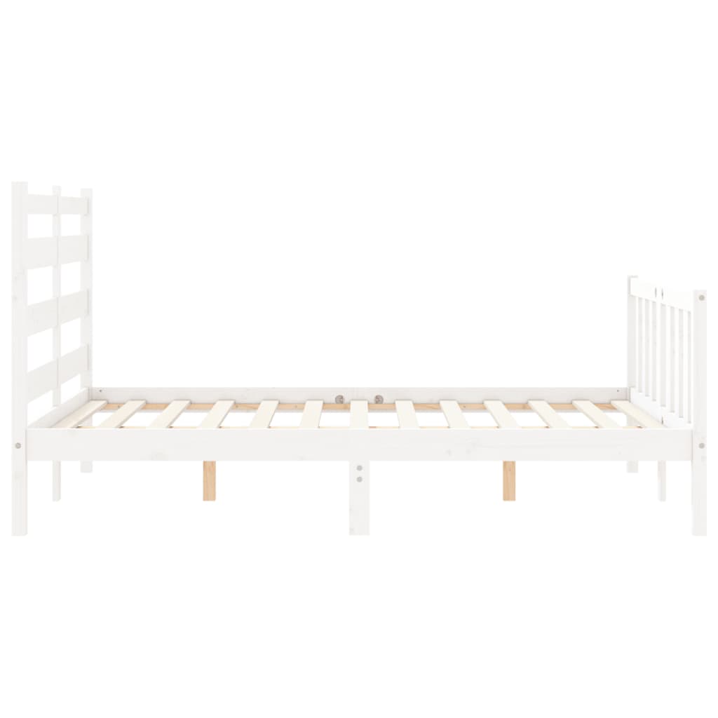 Cadre de lit sans matelas blanc 120x200 cm bois de pin massif - XIOS