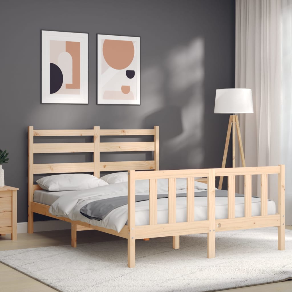 Cadre de lit sans matelas 140x200 cm bois massif de pin - XIOS