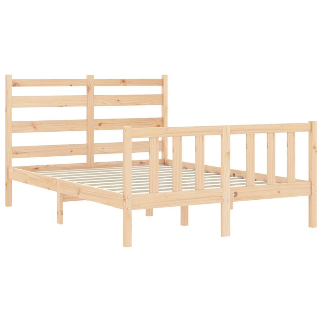 Cadre de lit sans matelas 140x200 cm bois massif de pin - XIOS