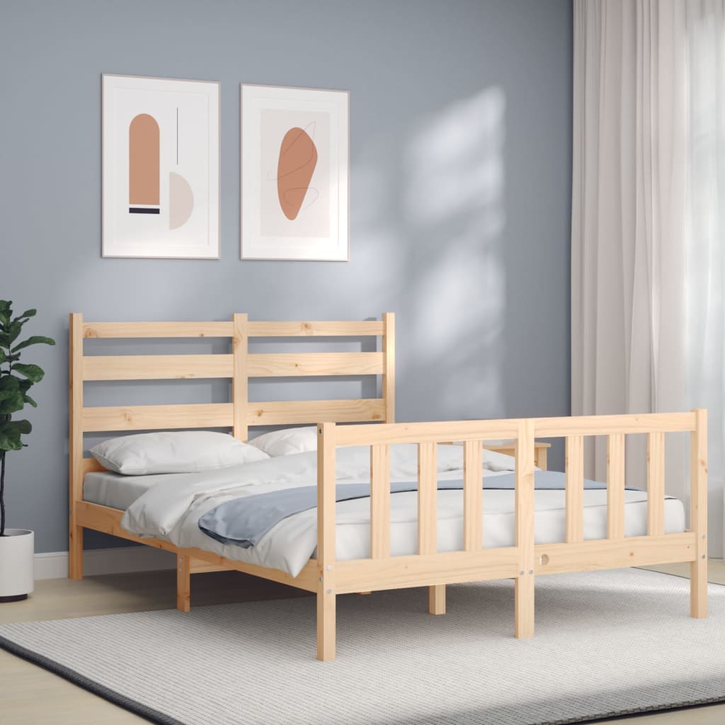 Cadre de lit sans matelas 140x200 cm bois massif de pin - XIOS
