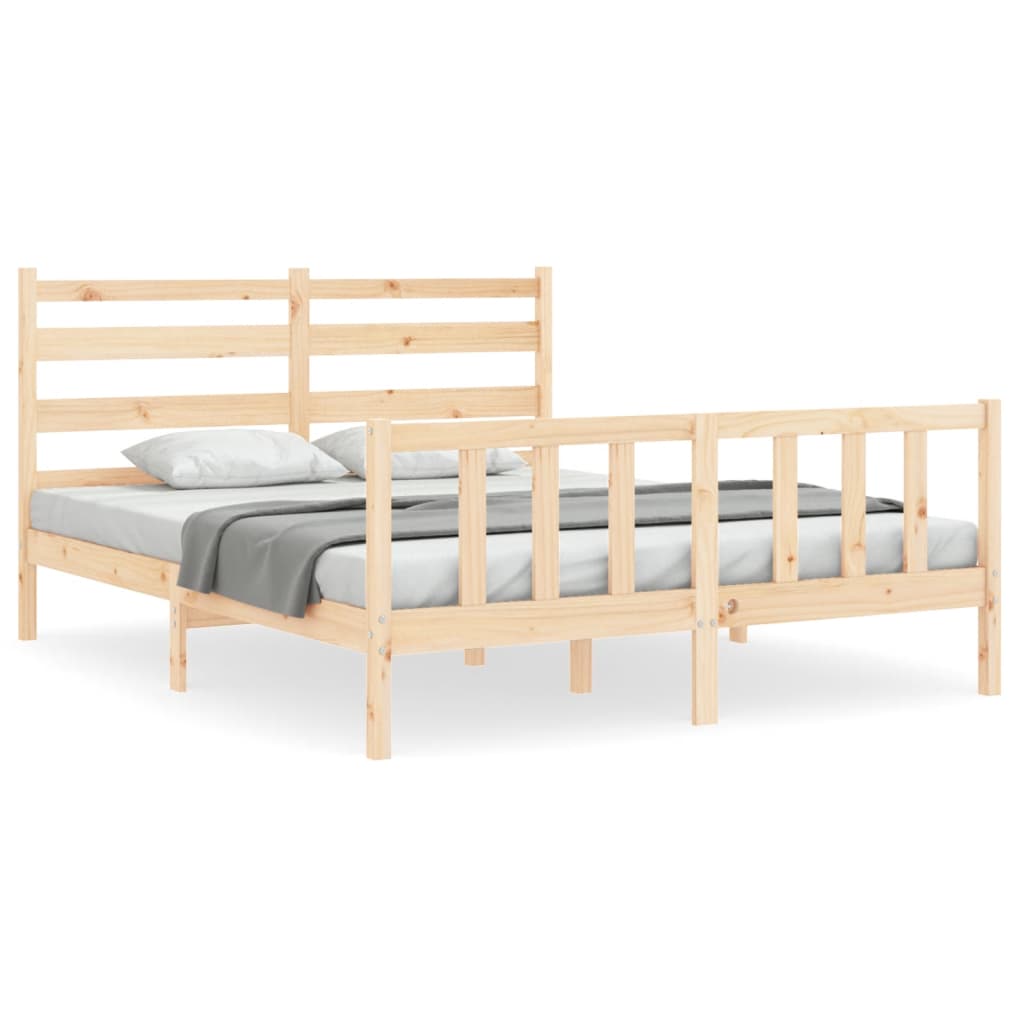 Cadre de lit sans matelas 160x200 cm bois massif de pin - XIOS