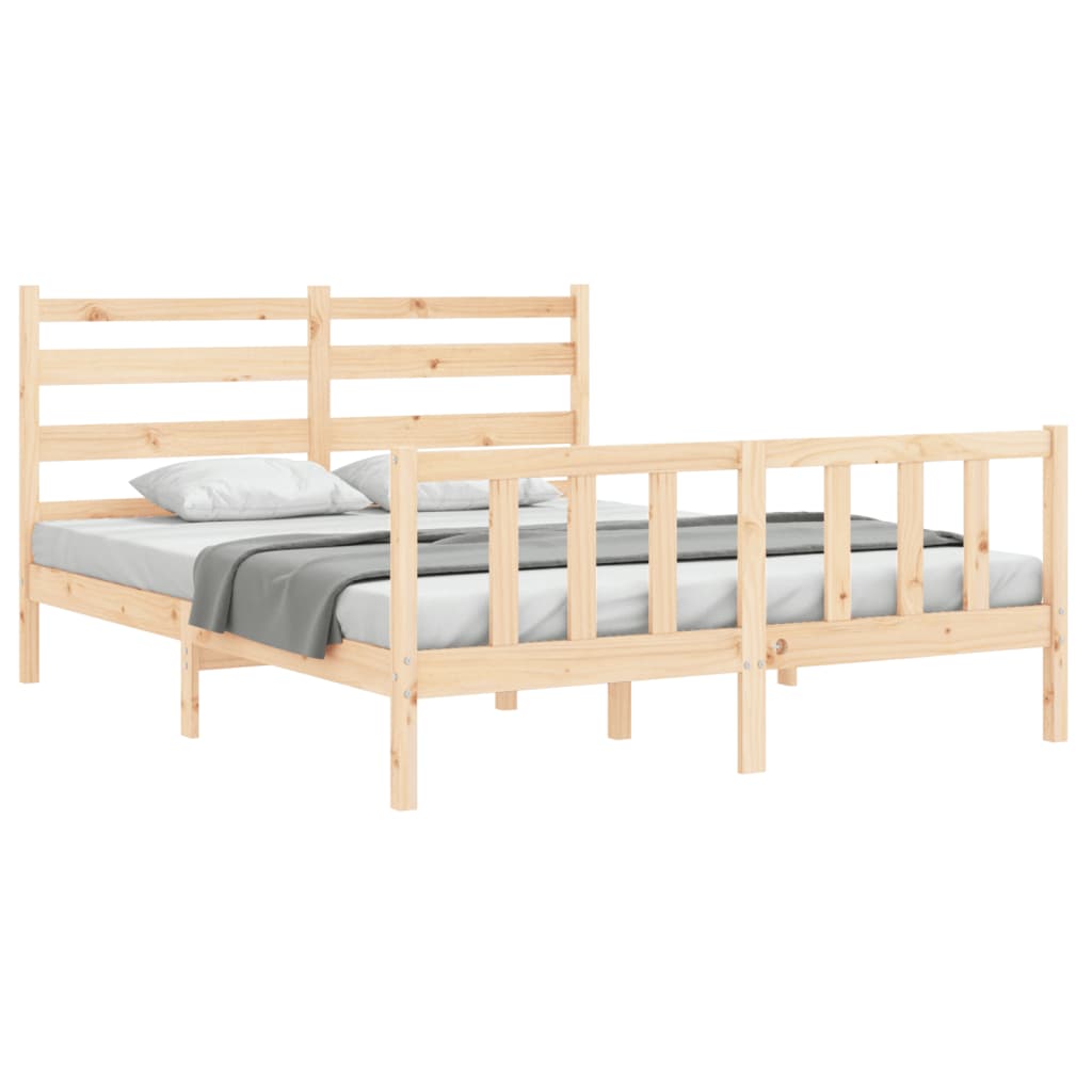 Cadre de lit sans matelas 160x200 cm bois massif de pin - XIOS