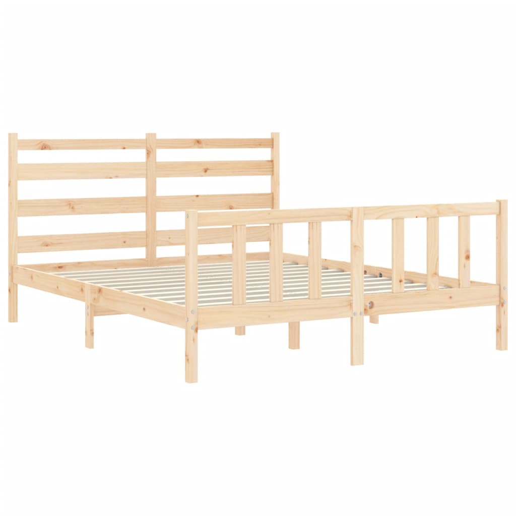Cadre de lit sans matelas 160x200 cm bois massif de pin - XIOS