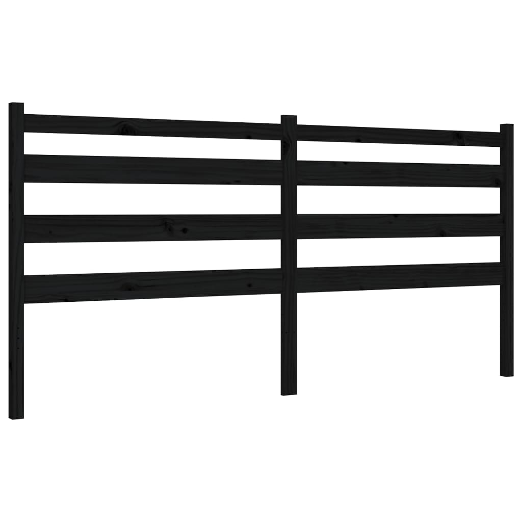 Cadre de lit sans matelas noir 200x200 cm bois massif de pin - XIOS