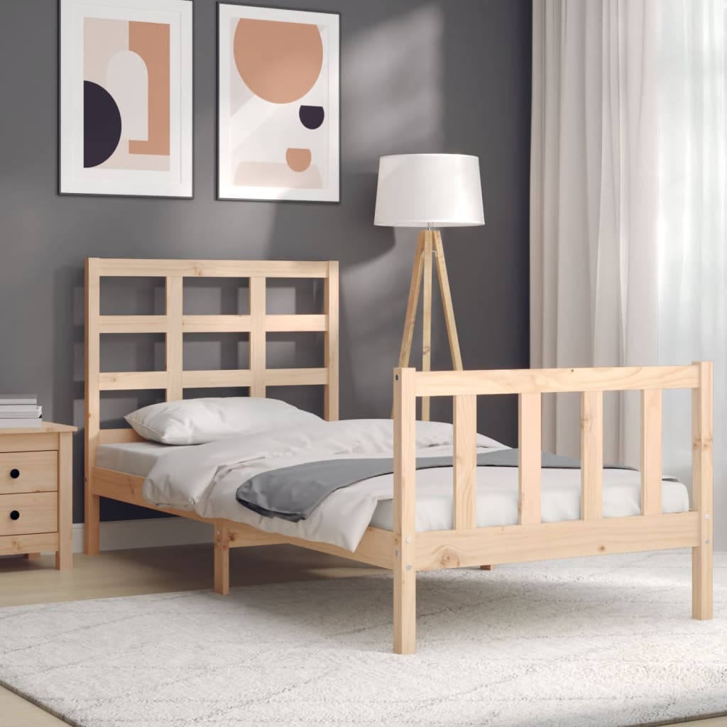 Cadre de lit sans matelas bois de pin massif - XIOS
