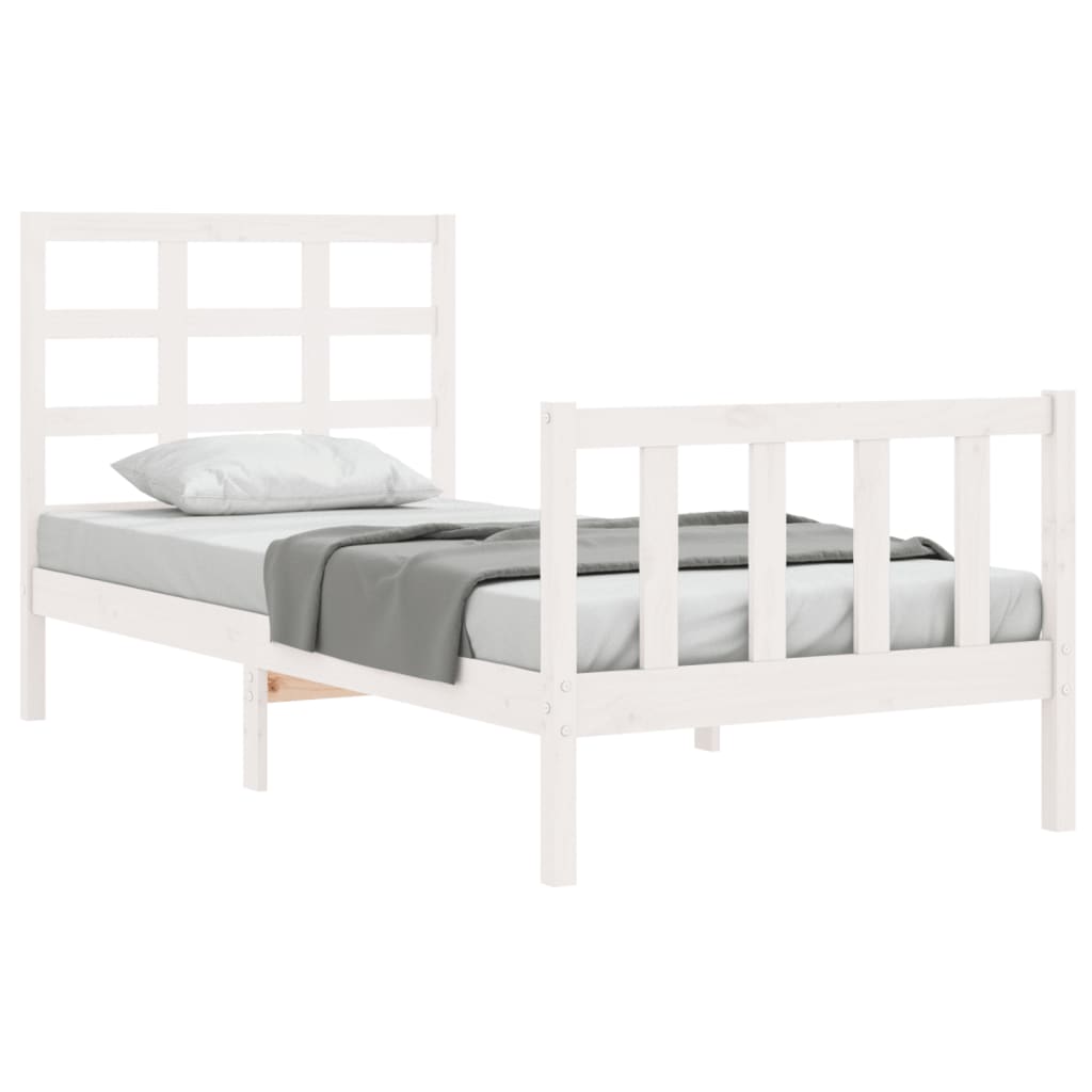 Cadre de lit sans matelas blanc bois de pin massif - XIOS