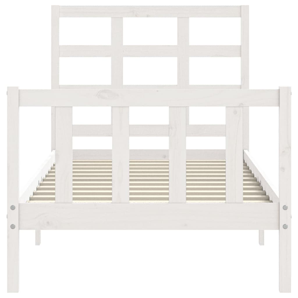Cadre de lit sans matelas blanc bois de pin massif - XIOS
