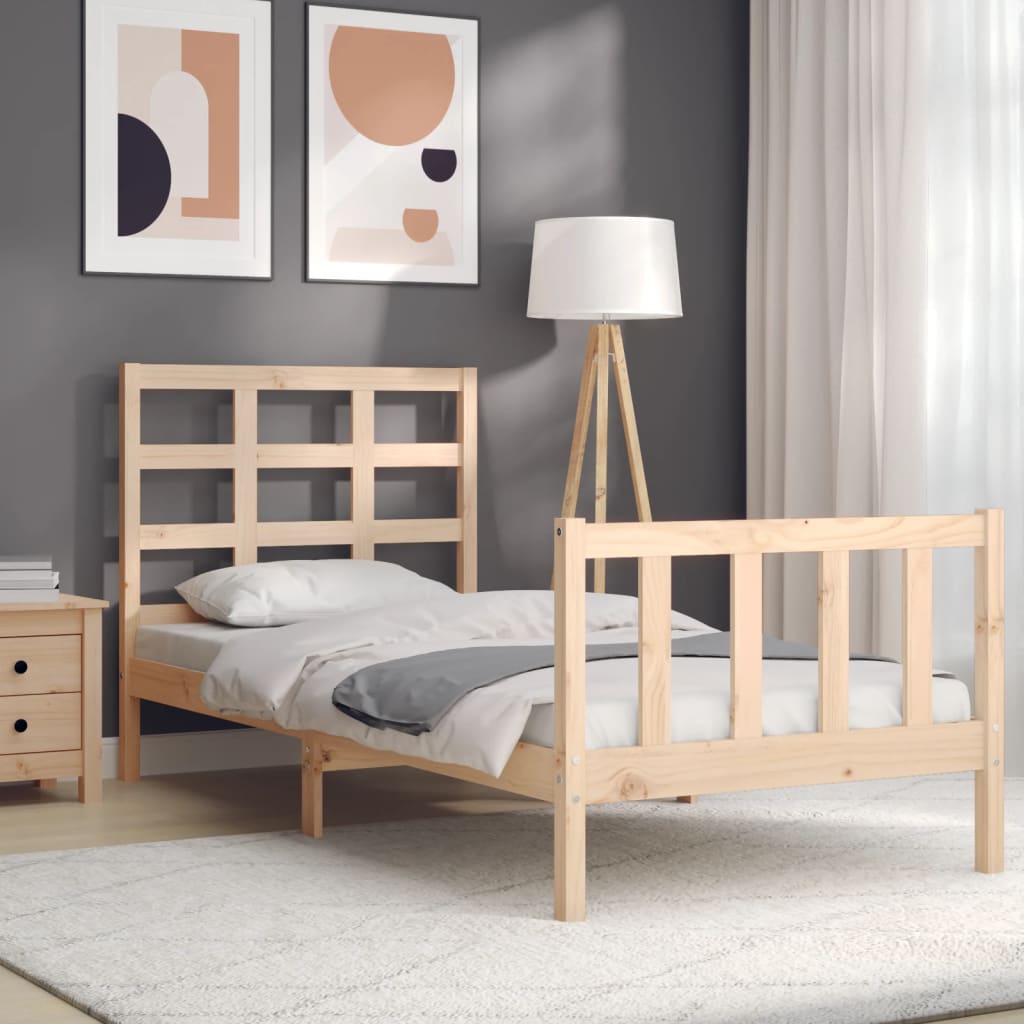 Cadre de lit sans matelas 90x190 cm bois de pin massif - XIOS