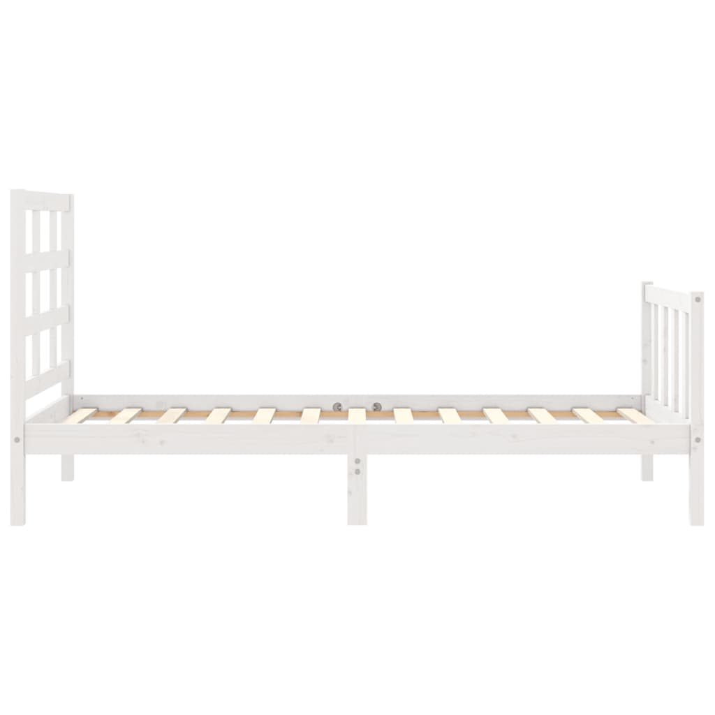 Cadre de lit sans matelas blanc 90x190 cm bois de pin massif - XIOS