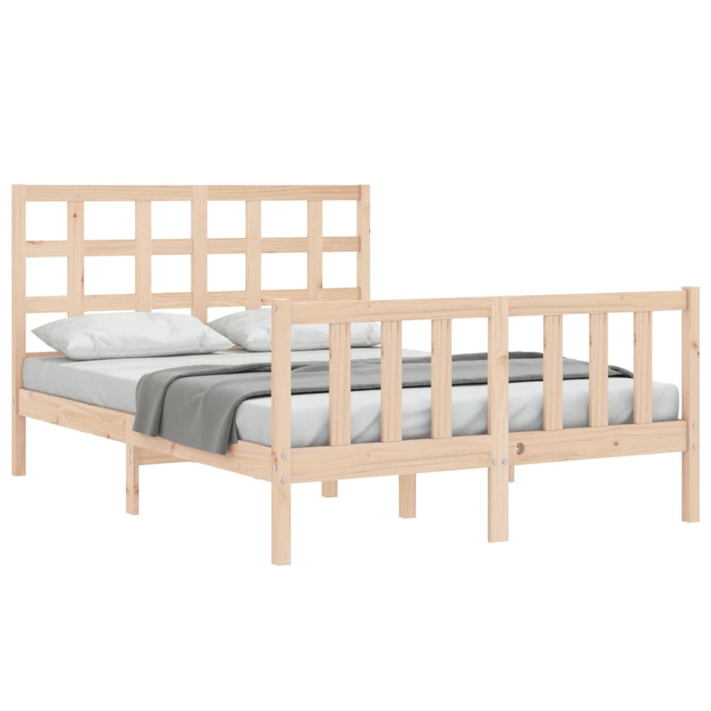 Cadre de lit sans matelas 140x190 cm bois de pin massif - XIOS