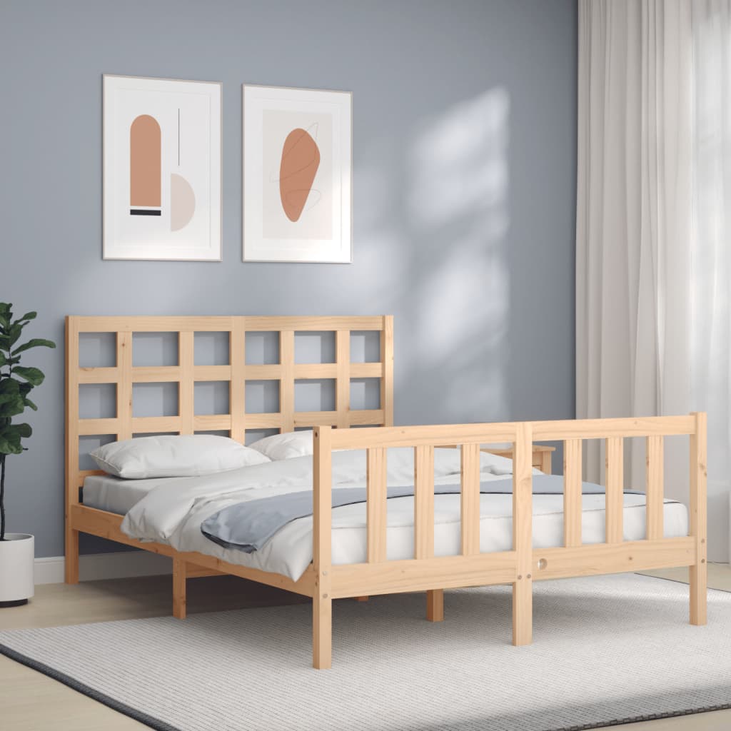 Cadre de lit sans matelas 140x190 cm bois de pin massif - XIOS