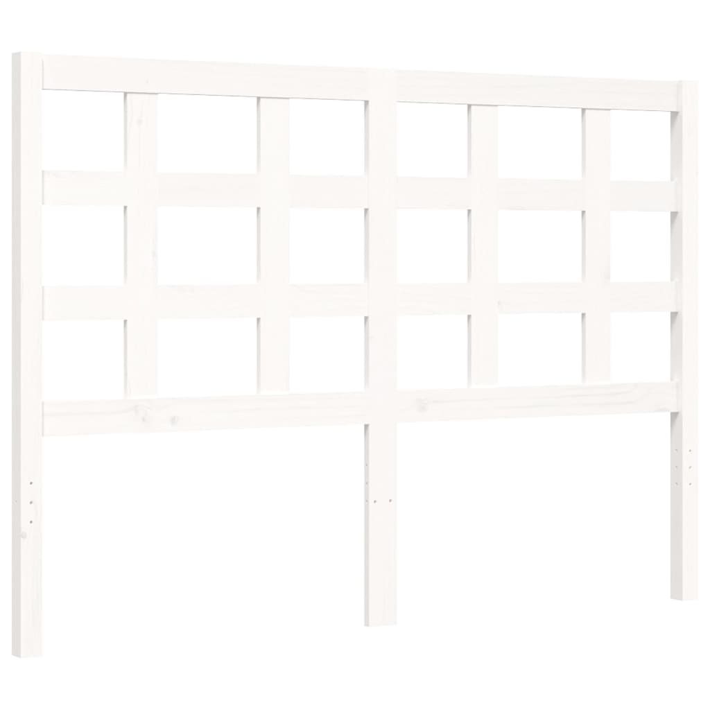 Cadre de lit sans matelas blanc 140x190 cm bois de pin massif - XIOS
