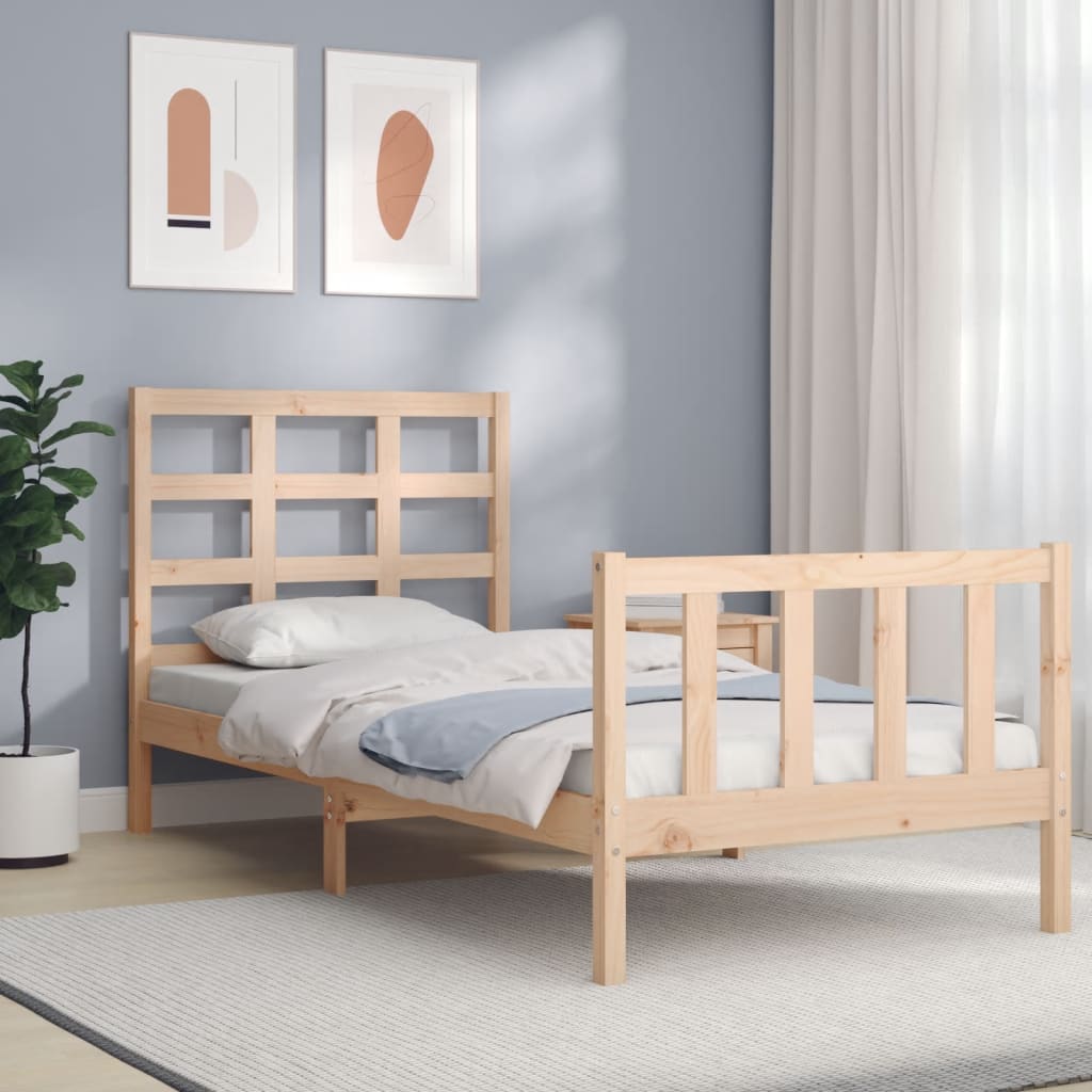 Cadre de lit sans matelas 90x200 cm bois de pin massif - XIOS